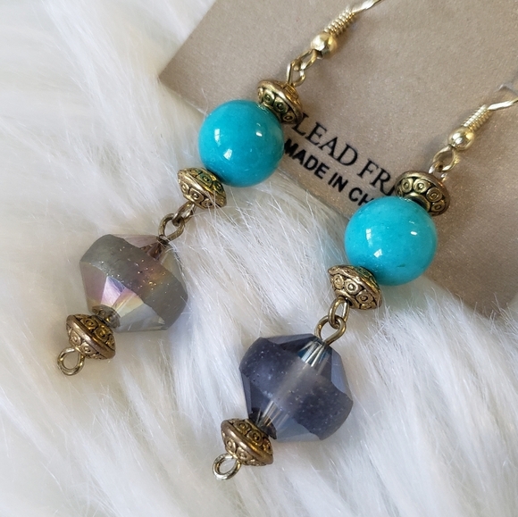 NWT Natasha Mixed Beads Drop Earrings - Picture 4 of 4